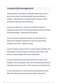 Leadership&sol;management Questions& Answers 2023&lpar;A&plus;GRADED 100&percnt;VERIFIED&rpar;