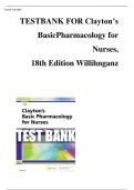 TESTBANK FOR Clayton’s Basic Pharmacology for Nurses, 18th Edition Willihnganz