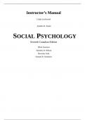 Social Psychology, Canadian Edition, 7th Canadian Edition, 7e By Elliot Aronson, Timothy Wilson, Santa Cruz, Beverley Fehr, Robin Akert (Solution Manual)