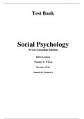 Social Psychology, Canadian Edition, 7th Canadian Edition, 7e By Elliot Aronson, Timothy Wilson, Santa Cruz, Beverley Fehr, Robin Akert (Test Bank)