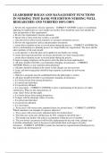 LEADERSHIP ROLES AND MANAGEMENT FUNCTIONS IN NURSING TEST BANK 9TH EDITION NURSING WELL RESEARCHED AND VERIFIED 100&percnt;&sol;100&percnt;