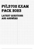 PVL3702 Exam Pack 2023 LATEST QUESTIONS AND ANSWERS