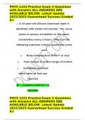 PHYS 1223 Practice Exam 3 Questions with AnswersALL ANSWERS ARE AVAILABLE BELOW  Latest Update 2022/2023 Guaranteed Success Graded A+