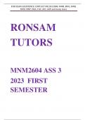 MNM2604 ASSIGNMENT 3 SEMESTER 1 2023&lpar;This documents contains very well answered assignments solutions  that will make you pass with a good mark&rpar;