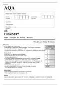 AQA AS CHEMISTRY Paper 1 and 2 JUNE 2022 QUESTION PAPER and MARK SCHEME