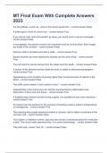 MT Final Exam With Complete Answers 2023