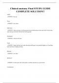 Clinical anatomy Final STUDY GUIDE COMPLETE SOLUTION&excl;&excl;