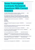 Texas Promulgated Contracts Homework Questions With Correct Answers 