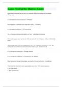 Basic Firefighter Written Exam&vert; Questions with 100&percnt; Correct Answers &vert; Verified