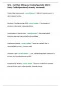 NHA - Certified Billing and Coding Specialist &lpar;CBCS&rpar; Study Guide Questions &lpar;correctly answered&rpar;