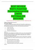 BEST REVIEW  Stahl's Essential Psychopharmacolog y WITH  RATIONALES  2023/2024