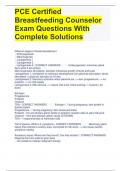 PCE Certified Breastfeeding Counselor Exam Questions With Complete Solutions