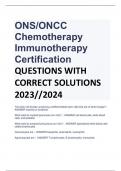 Exam (elaborations) ONS/ONCC Chemotherapy Immunotherapy Certification 