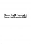 Neurological Completed Shadow Health | Shadow Health Neurological Transcript | Completed 2023