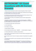 ASTRONOMY 101 Exam Questions with All Correct Answers 