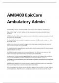 Exam (elaborations) AMB400 Epic Certification 