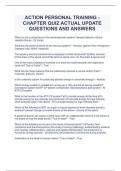 ACTION PERSONAL TRAINING - CHAPTER QUIZ ACTUAL UPDATE QUESTIONS AND ANSWERS