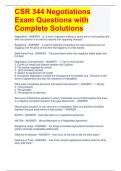 CSR 344 Negotiations Exam Questions with Complete Solutions 