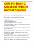 CSR 344 Exam 2 Questions with All Correct Answers 