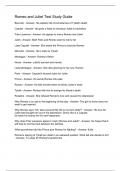 Romeo and Juliet Test Study Guide