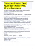 Trauma – Fisdap Exam Questions With 100% Correct Answers