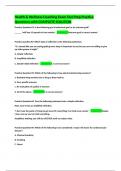 Health & Wellness Coaching Exam Test Prep Practice Questions with COMPLETE SOLUTION