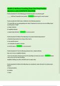 Health & Wellness Coaching Exam Test Prep Practice Questions with COMPLETE SOLUTION