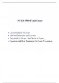 NURS 6550 Final Exam (3 Versions, 300 Q & A, Latest-2023)/ NURS 6550N Final Exam / NURS6550 Final Exam / NURS-6550N Final Exam |100% Correct and Verified Q & A|