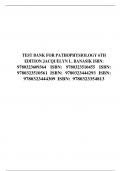 TEST BANK FOR PATHOPHYSIOLOGY 6TH EDITION JACQUELYN L. BANASIK ISBN: 9780323609364 ISBN: 9780323510455 ISBN: 9780323510561 ISBN: 9780323444293 ISBN: 9780323444309 ISBN: 9780323354813