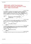 NRNP-6640&comma; LATEST Psychotherapy Individ&period;2023&sol;2024 MAY Qtr Week 11 Final Exam&period; &lpar;Highly recommended&rpar; 
