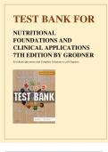 TEST BANK FOR NUTRITIONAL FOUNDATIONS AND CLINICAL APPLICATIONS 7TH EDITION BY GRODNER