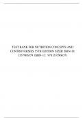 TEST BANK FOR NUTRITION CONCEPTS AND CONTROVERSIES 15TH EDITION SIZER ISBN-10: 1337906379 ISBN-13: 9781337906371