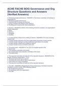 ACHE FACHE BOG Governance and Org Structure Questions and Answers &lpar;Verified Answers&rpar;