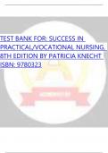 EST BANK FOR: SUCCESS IN PRACTICAL/VOCATIONAL NURSING, 8TH EDITION BY PATRICIA KNECHT ISBN: 9780323