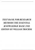 TEST BANK FOR RESEARCH METHODS THE ESSENTIAL KNOWLEDGE BASE 2ND EDITION BY WILLIAM TROCHIM.