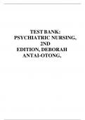 TEST BANK: PSYCHIATRIC NURSING, 2ND EDITION, DEBORAH ANTAI-OTONG