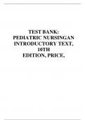 TEST BANK: PEDIATRIC NURSING AN INTRODUCTORY TEXT, 10TH EDITION, PRICE