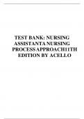 TEST BANK: NURSING ASSISTANTA NURSING PROCESS APPROACH11TH EDITION BY ACELLO