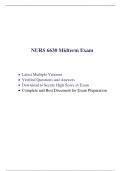 NURS 6630 Midterm Exam (5 Versions, 375 Q & A, Latest-2023) / NURS 6630N Midterm Exam / NURS6630 Midterm Exam / NURS6630N Midterm Exam |Verified Q & A, Complete Document for EXAM|