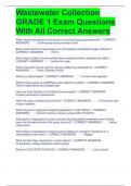 Wastewater Collection GRADE 1 Exam Questions With All Correct Answers