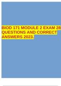 BIOD 171 MODULE 2 EXAM 28 QUESTIONS AND CORRECT ANSWERS 2023.