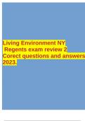Living Environment NY Regents exam review 2 Corect questions and answers 2023.