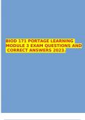 BIOD 171 PORTAGE LEARNING MODULE 3 EXAM QUESTIONS AND CORRECT ANSWERS 2023.
