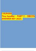 I HUMAN Tina Sandler – PART 2 – OBGYN ANSWER KEY 2023. 