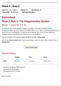 HPR205&colon; The Human Body Health & Disease &lpar;HWC2104A&rpar; > Week 2 Quiz 2&colon; The Integumentary System &vert; Score&colon; 30 Out of 30 Points &vert; Latest 2022&sol;23
