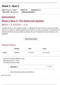 HPR205&colon; The Human Body Health & Disease &lpar;HWC2104A&rpar; > Week 3 Quiz 2&colon; The Endocrine System &vert; Score&colon; 30 Out of 30 Points &vert; Latest Update