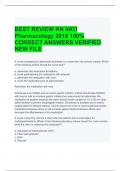 BEST REVIEW RN VATI  Pharmacology 2019 100&percnt;  CORRECT ANSWERS VERIFIED NEW FILE