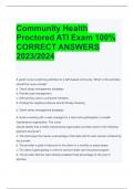 Community Health  Proctored ATI Exam 100%  CORRECT ANSWERS  2023/2024