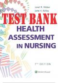 TEST BANK for Health Assessment in Nursing 7th Edition by Weber Janet,  Kelley  Jane. ISBN 9781975161170. (Complete Download).