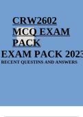 CRW2602 MCQ EXAM PACK EXAM PACK 2023RECENT QUESTINS AND ANSWERS